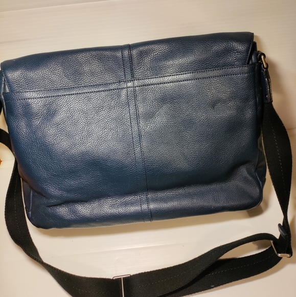 Genuine vintage COACH Camden  pebbled blue leather brief messenger bag like new - Picture 2 of 13